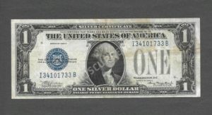 FR 1605 1928E $1 Silver Certificates Front