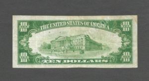 1801-1 Greencastle, Pennsylvania $10 1929 Nationals Back