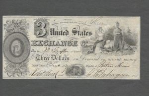 Portland Maine $3 12/11/1837 Obsolete Front