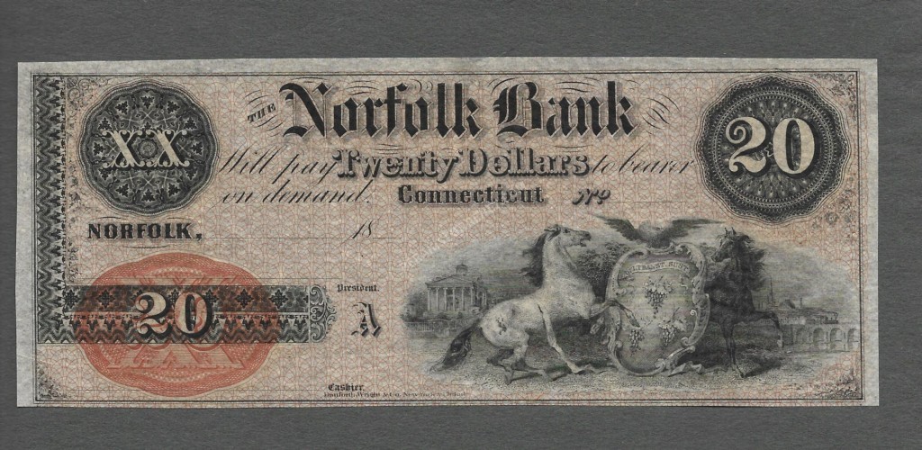 Norfolk Connecticut $20 18 Obsolete Front