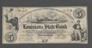 New Orleans Louisiana $5 1856 Obsolete Front