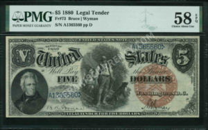Legal Tender 73 1880 $5 typenote Front