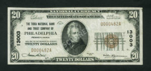 1802-1 Philadelphia, Pennsylvania $20 1929 Nationals Front
