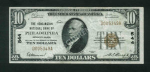 1801-1 Philadelphia, Pennsylvania $10 1929 Nationals Front