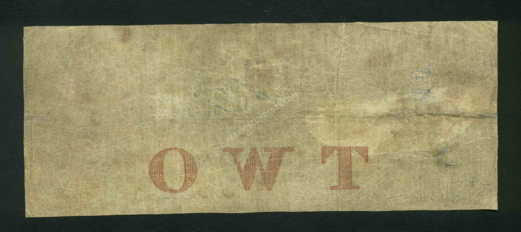 Ogdensburgh New York $2 1854 Obsolete Back