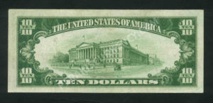 1801-1 Philadelphia, Pennsylvania $10 1929 Nationals Back