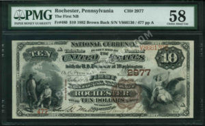 480 Rochester, Pennsylvania $10 1882BB Nationals Front