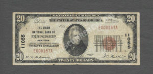 1802-1 Friendship, New York $20 1929 Nationals Front