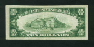 1801-2 Bally, Pennsylvania $10 1929II Nationals Back