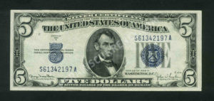 FR 1654-Wi 1934D $5 Silver Certificates Front