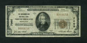 1802-1 Northumberland, Pennsylvania $20 1929 Nationals Front