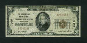 1802-1 Northumberland, Pennsylvania $20 1929 Nationals Front