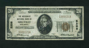 1802-1 Millville, New Jersey $20 1929 Nationals Front