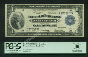 FRBN 743 1918 $1 typenote Front