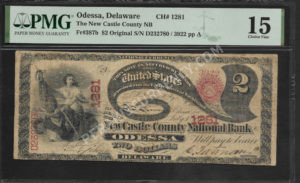 387b Odessa, Delaware $2 1865 Nationals Front