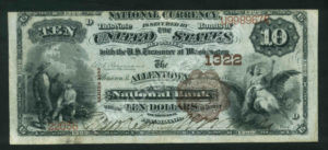 482 Allentown, Pennsylvania $10 1882BB Nationals Front