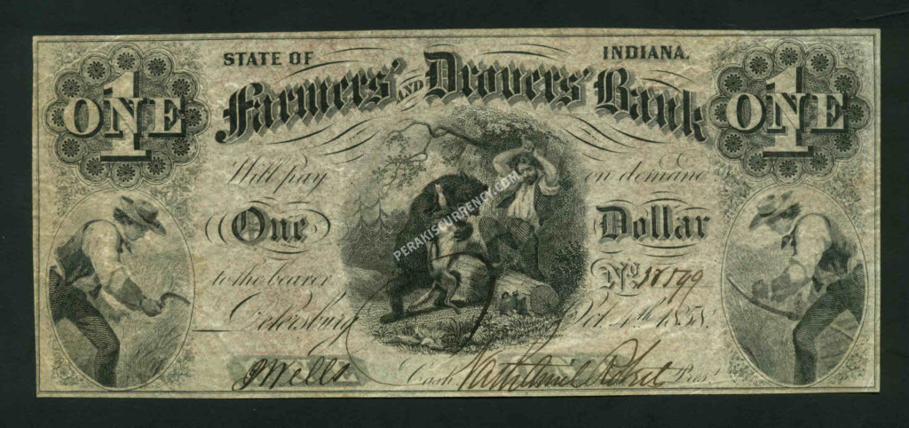 Petersburg Indiana $1 1858 Obsolete Front