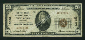 1802-1 New York, New York $20 1929 Nationals Front