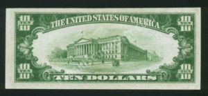 1801-2 Brewsters, New York $10 1929II Nationals Back
