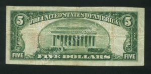 1800-1 Frackville, Pennsylvania $5 1929 Nationals Back