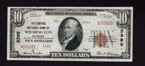 1801-2 Wilmington, Delaware $10 1929II Nationals Front
