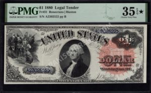 Legal Tender 31 1880 $1 typenote Front