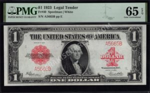 Legal Tender 40 1923 $1 typenote Front