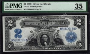 Silver Cert. 255 1899 $2 typenote Front