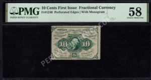FR 1240 $0.10 1st Issue fractionals Front