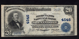 653 Shenandoah, Pennsylvania $20 1902 Nationals Front