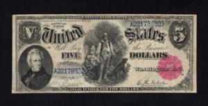 Legal Tender 79 1880 $5 typenote Front