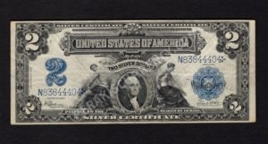Silver Cert. 258 1899 $2 typenote Front