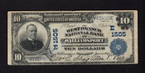 624 Williamsport, Pennsylvania $10 1902 Nationals Front