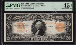 Gold Certificates 1187m 1922 $20 typenote Front
