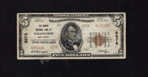 1800-2 Wildwood, New Jersey $5 1929II Nationals Front