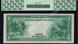 FRN 855a 1914 $5 typenote Back