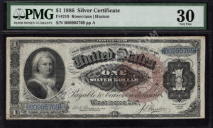 Silver Cert. 219 1886 $1 typenote Front