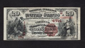 499 Pottstown , Pennsylvania $20 1882BB Nationals Front