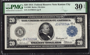 FRN 1000 1914 $20 typenote Front