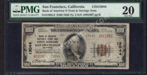 1804-2 San Francisco, California $100 1929II Nationals Front