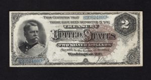 Silver Cert. 244 1886 $2 typenote Front