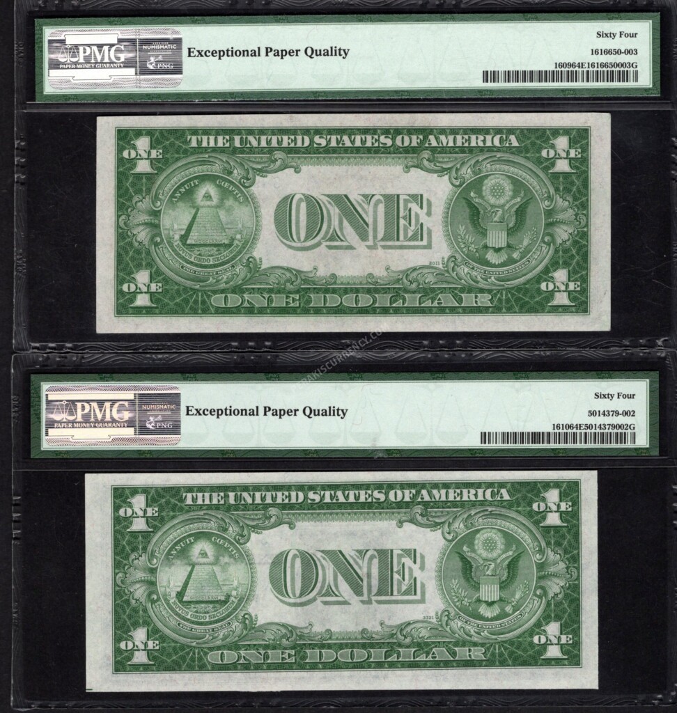 FR 1609 1935A $1 Silver Certificates Back