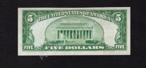 1800-2 Sellersville, Pennsylvania $5 1929II Nationals Back