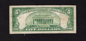 1800-2 Telford, Pennsylvania $5 1929II Nationals Back
