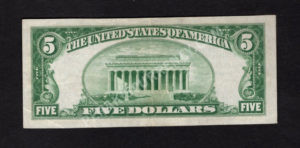 1800-1 Royersford, Pennsylvania $5 1929 Nationals Back