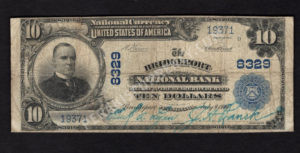 626 Bridgeport, Pennsylvania $10 1902 Nationals Front