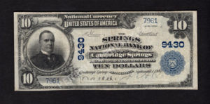 626 Cambridge Springs, Pennsylvania $10 1902 Nationals Front
