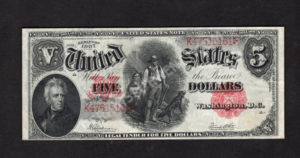Legal Tender 91 1907 $5 typenote Front