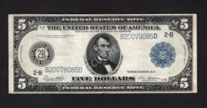 FRN 851 1914 $5 typenote Front
