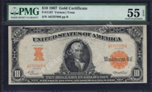 Gold Certificates 1167 1907 $10 typenote Front